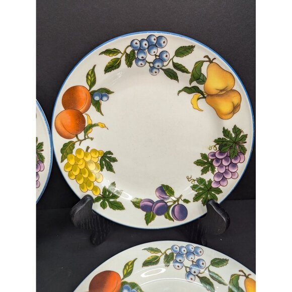 Tabletops Unlimited Stoneware Essence Fruit Pattern 7 1/2" Bread Plate Set of 4 - Picture 5 of 11